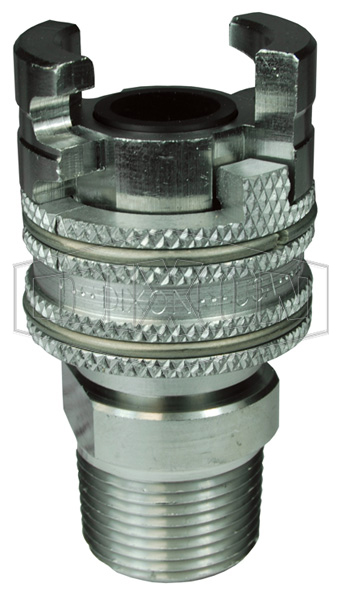 Dual-Lock™ P-Series Thor Interchange Male Thread Coupler with Knurled Flanged Sleeve